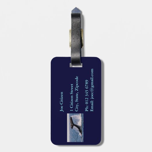 Humback Whale Bagagelabel - Staarvlokken (Achterkant verticaal)