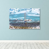 Humber Bridge Impressionistisch Landschap Canvas Afdruk (Insitu (Houten vloer))