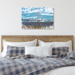 Humber Bridge Impressionistisch Landschap Canvas Afdruk