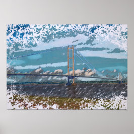 Humber Bridge Impressionistisch Landschap Poster