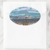 Humber Bridge Ovale Sticker (Tas)