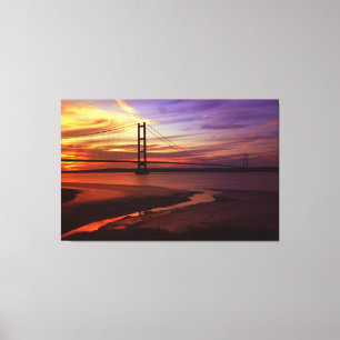 Humber Bridge Sunset Canvas Afdruk