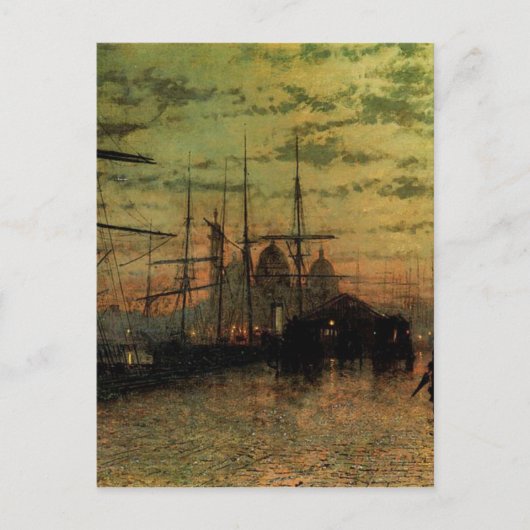 Humber Docks, Hull van John Atkinson Grimshaw Briefkaart (Voorkant)