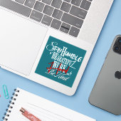 Humble and Kind Self Growth Calligraphy Quote Sticker (Laptop met iPhone)