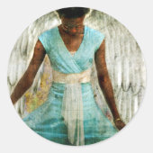 Humble Angel Ronde Sticker (Voorkant)