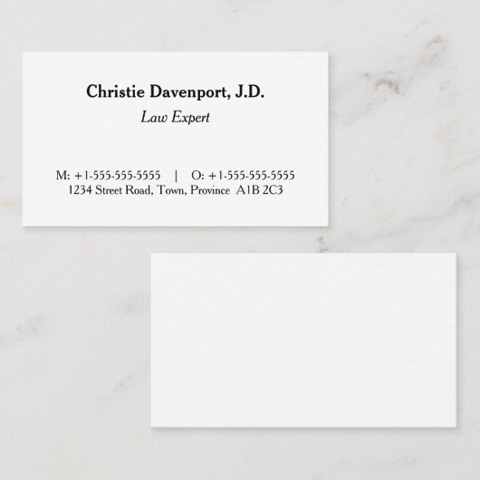 Humble Attorney Visitekaartje (Voorkant / Achterkant)