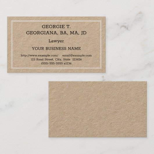 Humble, Basic Attorney Visitekaartje (Voorkant / Achterkant)