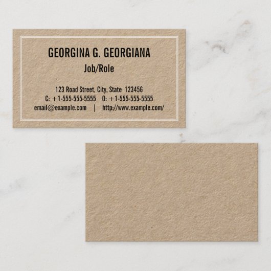 Humble, Basic en Minimalistisch Visitekaartje (Voorkant / Achterkant)