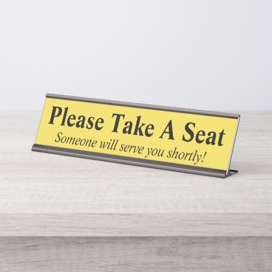 Humble, Basic "Neem alsjeblieft een stoel" Bureau Naambordje (Voorkant)