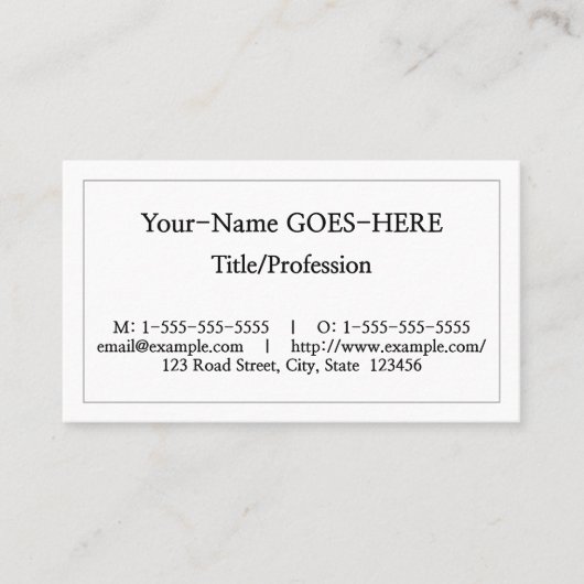 Humble, Basic Visitekaartje (Voorkant)