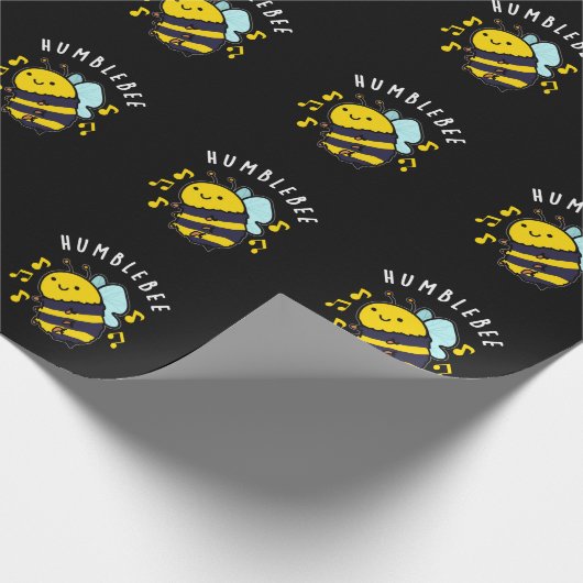 Humble bee Funny Bumblebee Pun Dark BG Cadeaupapier (Hoek)