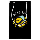 Humble bee Funny Bumblebee Pun Dark BG Klein Cadeauzakje (Voorkant)