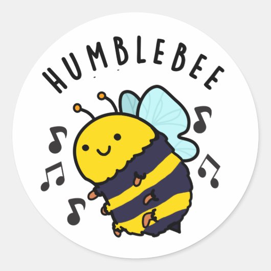 Humble Bee Funny Bumblebee Pun Ronde Sticker (Voorkant)