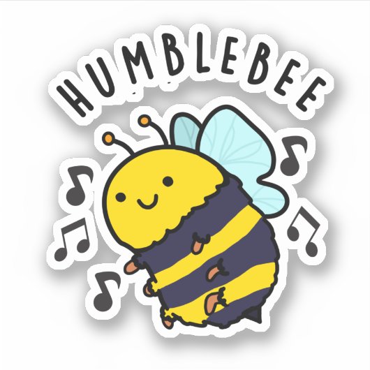 Humble Bee Funny Bumblebee Pun Sticker (Voorkant)