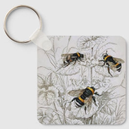  Humble Bees en Wildflowers Sleutelhanger