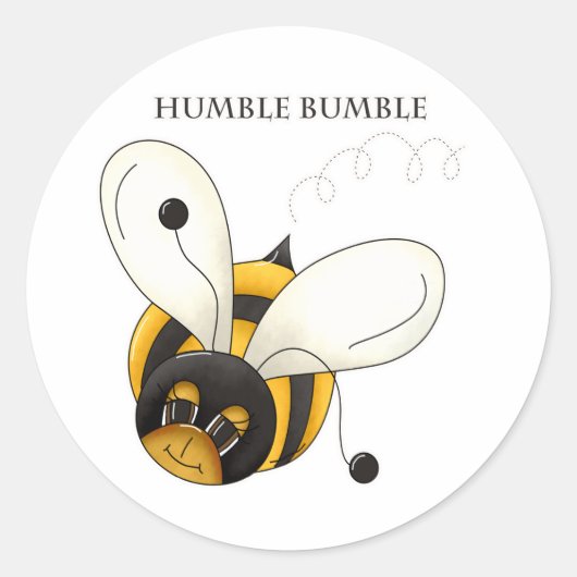 Humble Bumble Ronde Sticker (Voorkant)