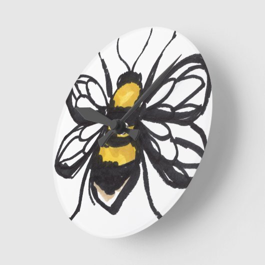 Humble Bumblebee Clock Ronde Klok (Hoek)