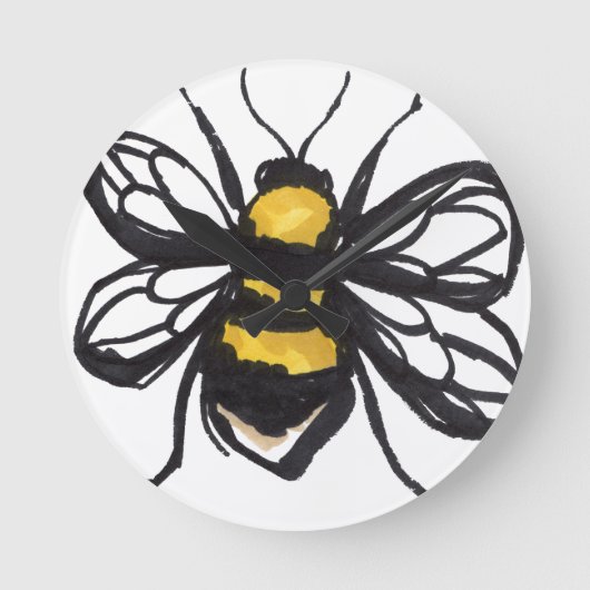 Humble Bumblebee Clock Ronde Klok (Voorkant)