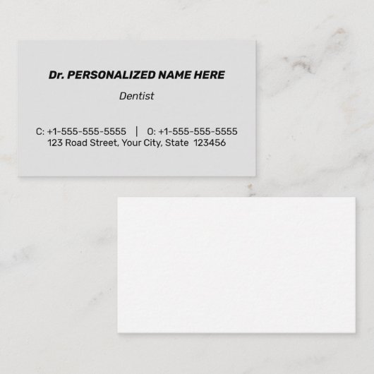 Humble, Conservative & Corporate Visitekaartje (Voorkant / Achterkant)