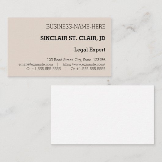 Humble, Conservative Visitekaartje (Voorkant / Achterkant)