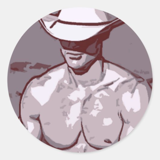 Humble Cowboy Ronde Sticker (Voorkant)