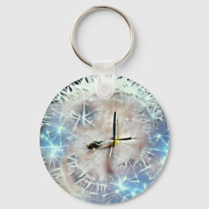 Humble dandelion klok A.I. verbeterde foto.  Sleutelhanger