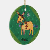Humble Donkey op Manger Kerstmis Keramisch Ornament (Rechts)