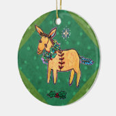 Humble Donkey op Manger Kerstmis Keramisch Ornament (Links)