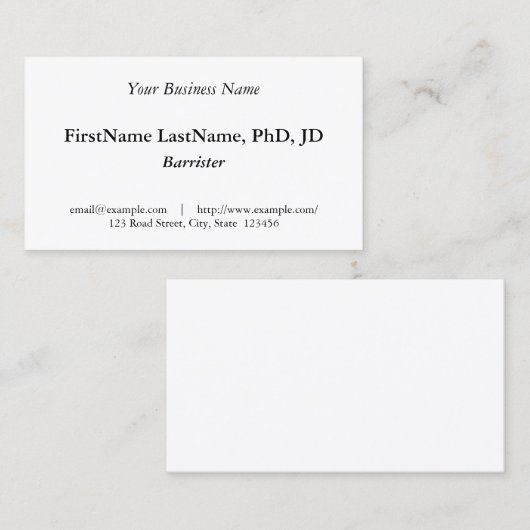 Humble, eenvoudig en minimaal Visitekaartje (Voorkant / Achterkant)