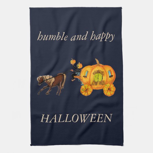 Humble & Happy Halloween Pumpkin Carriage Theedoek (Verticaal)