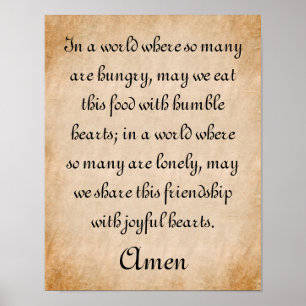 Humble Hearts Mealtime Prayer Poster