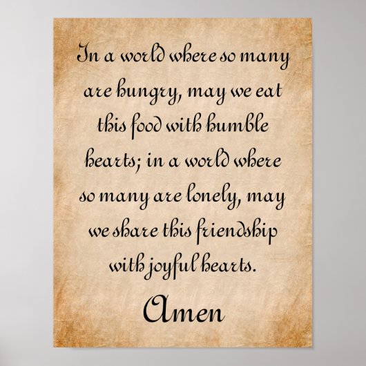 Humble Hearts Mealtime Prayer Poster (Voorkant)