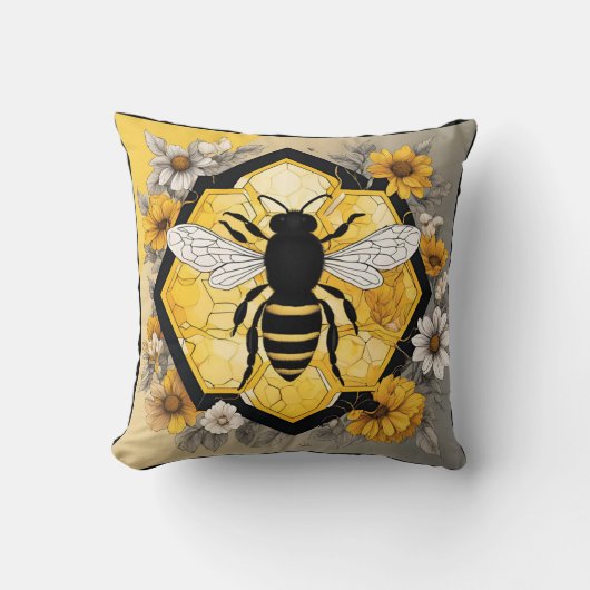 Humble Honey Bee on Honeycomb Design  Kussen (Voorkant)