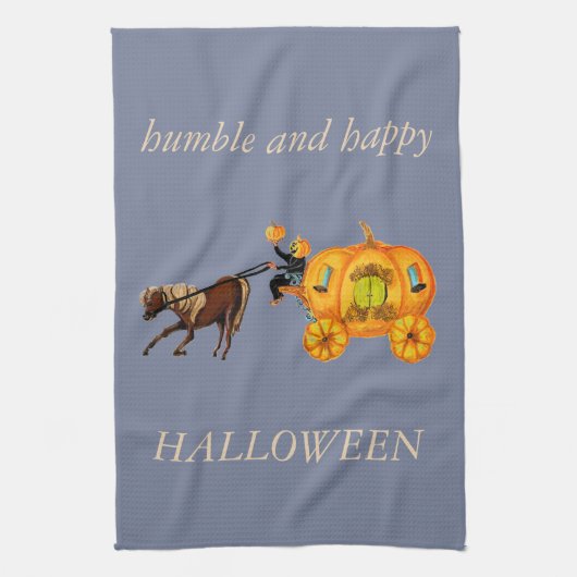 Humble Horse Pumpkin Carriage Halloween handdoek (Verticaal)