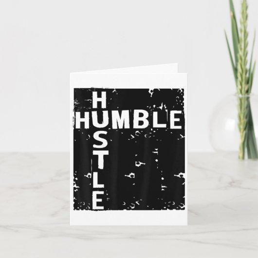 Humble Hustle Insrational Motivational Entrepreneu Kaart (Voorkant)