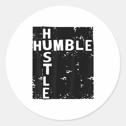 Humble Hustle Insrational Motivational Entrepreneu Ronde Sticker (Voorkant)