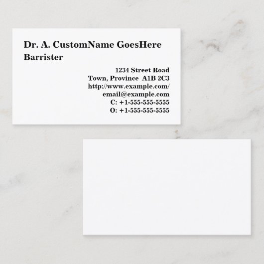 Humble Juridisch Professioneel Visitekaartje (Voorkant / Achterkant)