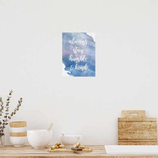 "Humble + Kind" Waterverf Poster (Keuken)