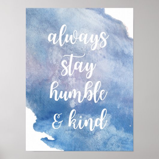 "Humble + Kind" Waterverf Poster (Voorkant)