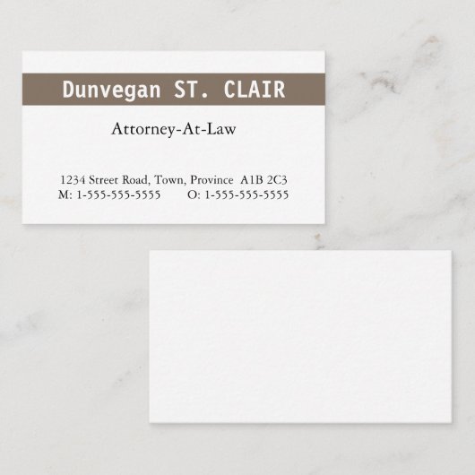 Humble Law Professional Visitekaartje (Voorkant / Achterkant)