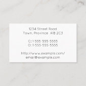 Humble, minimaal professioneel Visitekaartje (Achterkant)