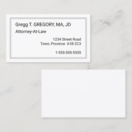 Humble, minimaal Visitekaartje (Voorkant / Achterkant)