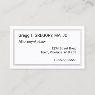 Humble, minimaal Visitekaartje