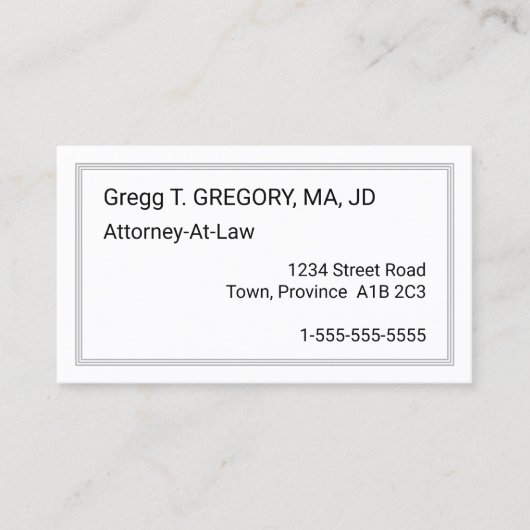 Humble, minimaal Visitekaartje (Voorkant)