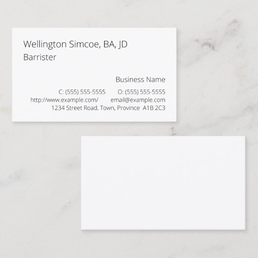 Humble & Minimal Professional Visitekaartje (Voorkant / Achterkant)