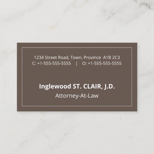 Humble, minimalistisch, professioneel Visitekaartj Visitekaartje (Voorkant)