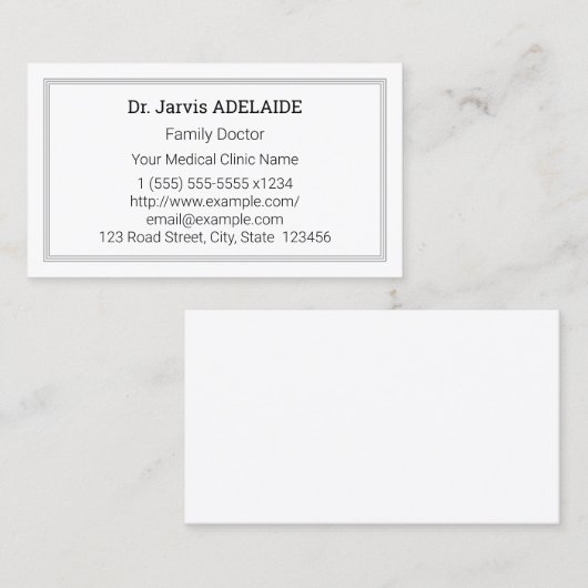 Humble & minimalistisch Visitekaartje (Voorkant / Achterkant)