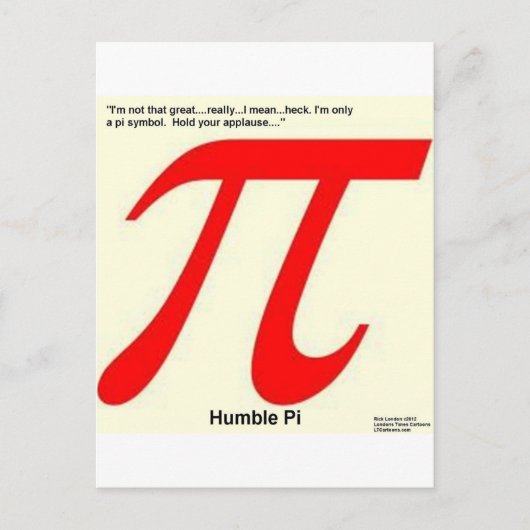 Humble Pi R Square Funny Briefkaart (Voorkant)