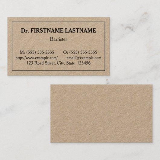 Humble Professional Visitekaartje (Voorkant / Achterkant)