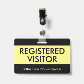 Humble "REGISTERED VISITOR"-badge Badge (Voorzijde met clip)